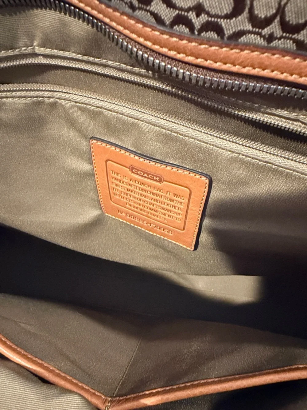 Coach Tan and Brown Signature Canvas Laptop Briefcase